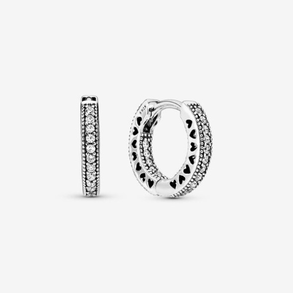 Cercei Cu Inimă Pave Pandora România Argint Sterling